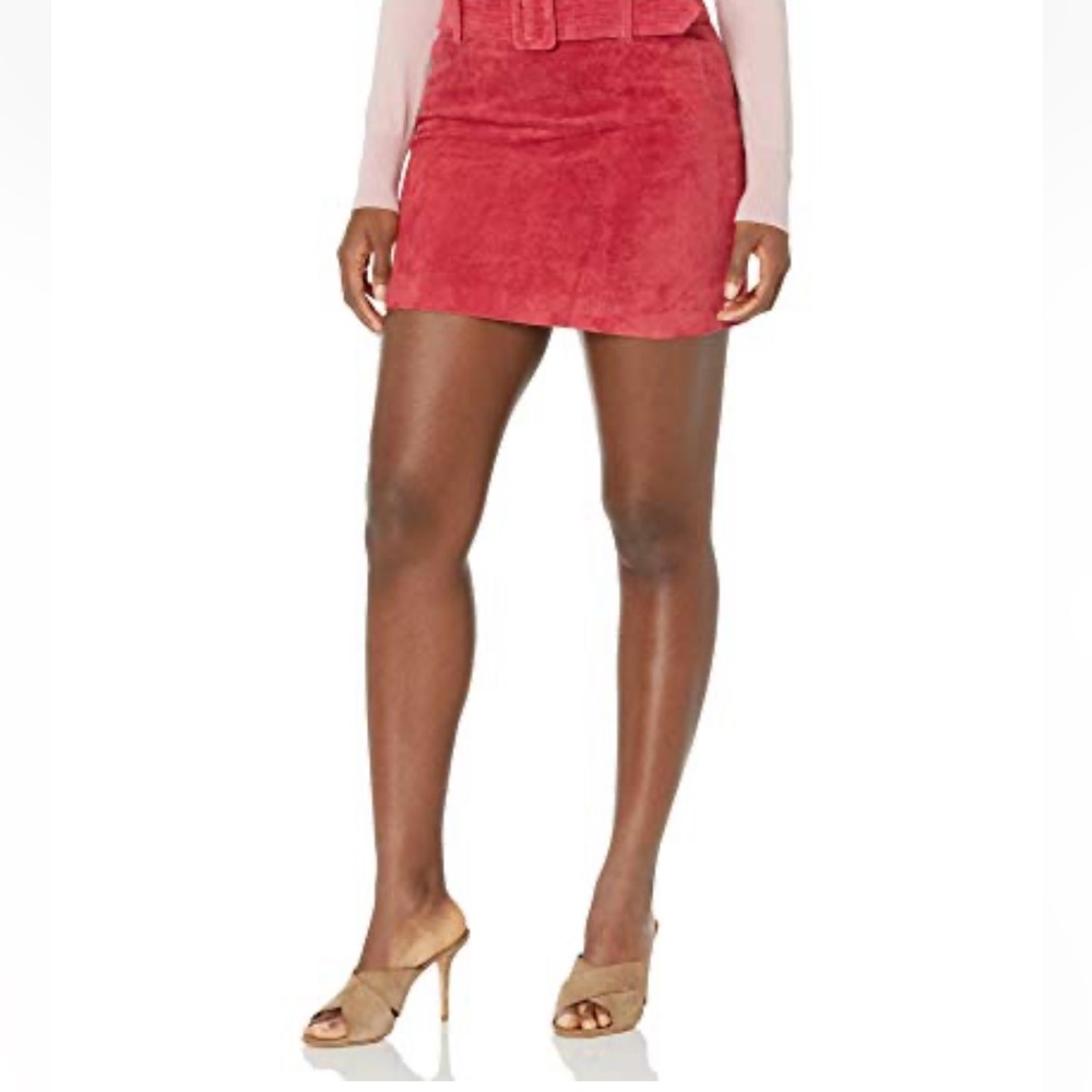 BLANK NYC real leather belted mini skirt red size 31